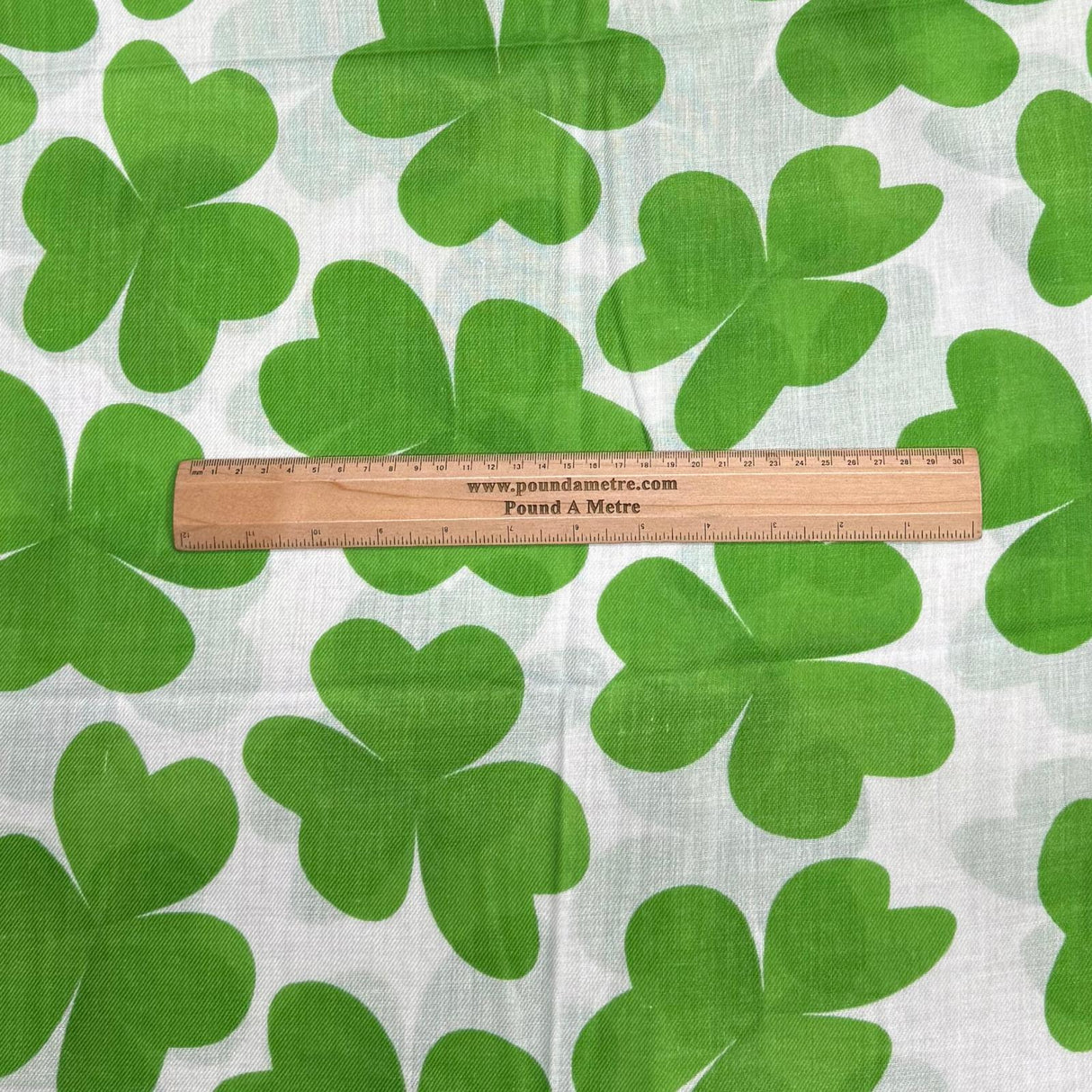 Pound A Metre 1.8 Metre Super Soft Pashmina Fabric - 37"- (Green & White Roses)