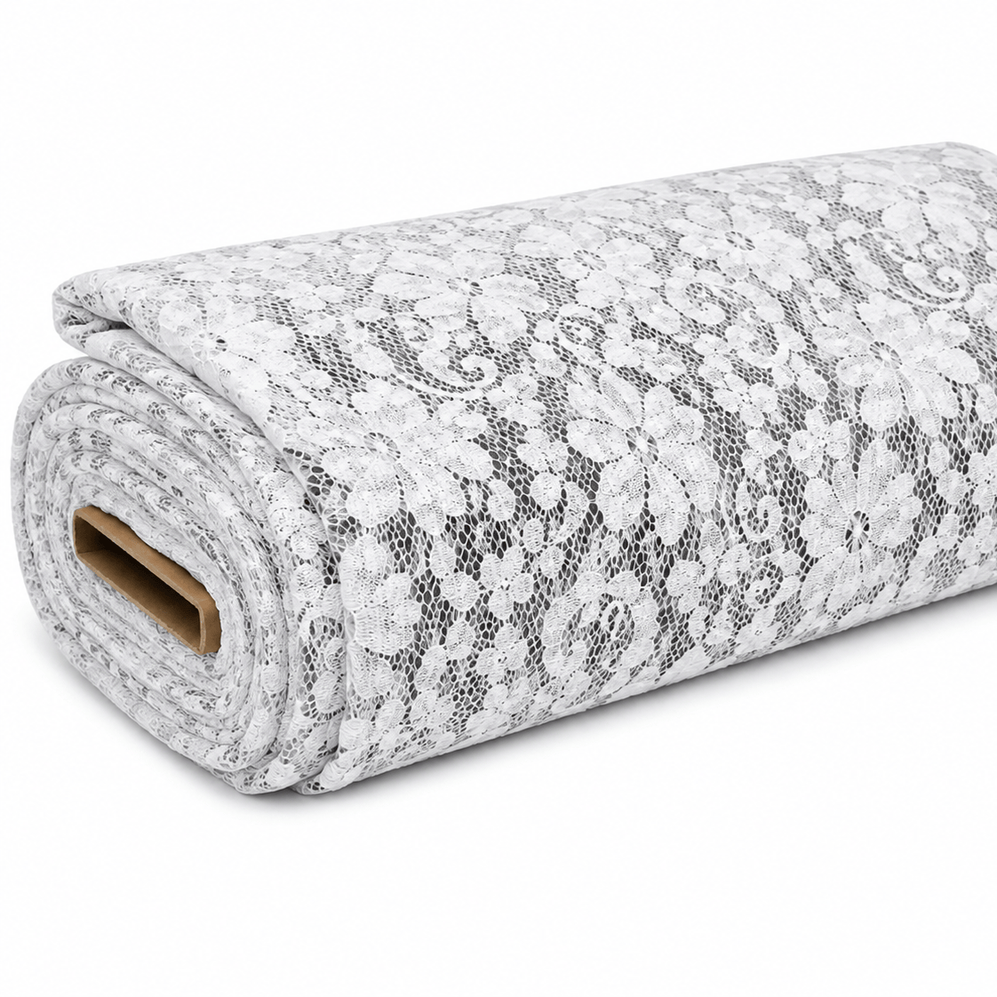 Pound A Metre 10 Metre Roll – Beautiful Rachelle Lace 55" Wide (Snow)