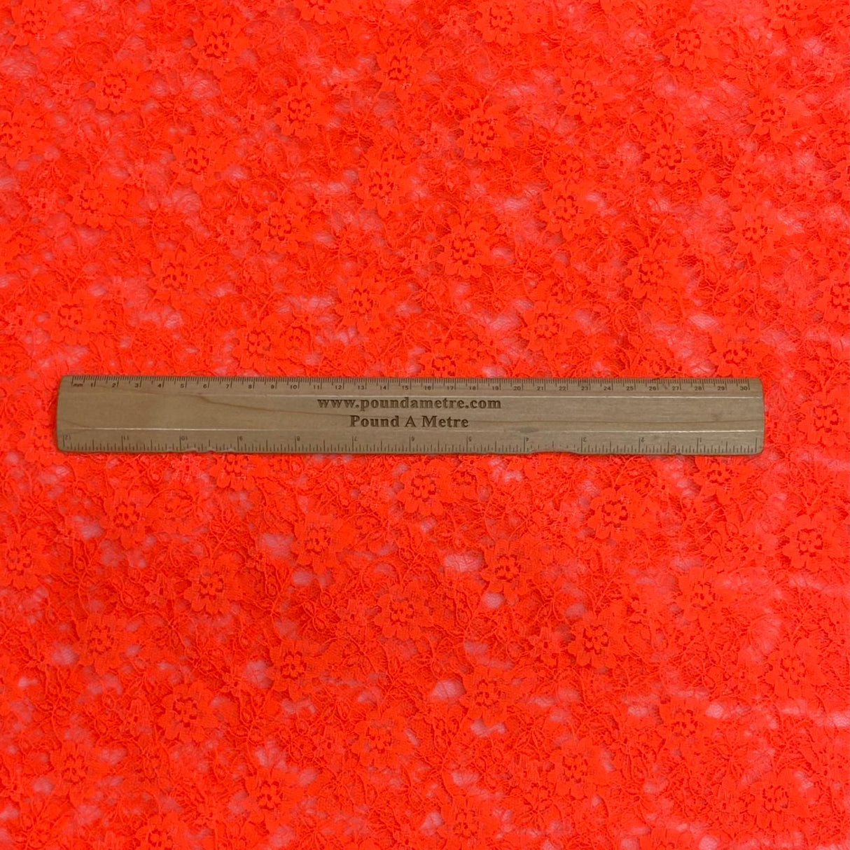 Pound A Metre 10 Metres, Floral Rachelle Lace - 45" Wide (Orange)