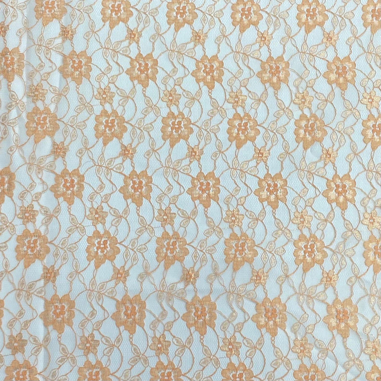 Pound A Metre 10 Metres, Floral Rachelle Lace - 45" Wide (Peach)