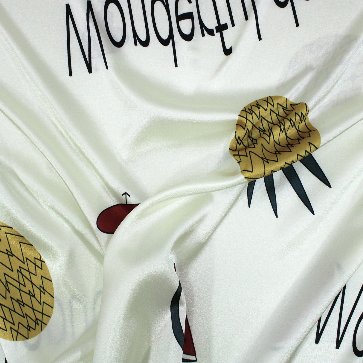 Pound A Metre 10 Metres Printed Silky Satin- 55" Wide (Pineapples)