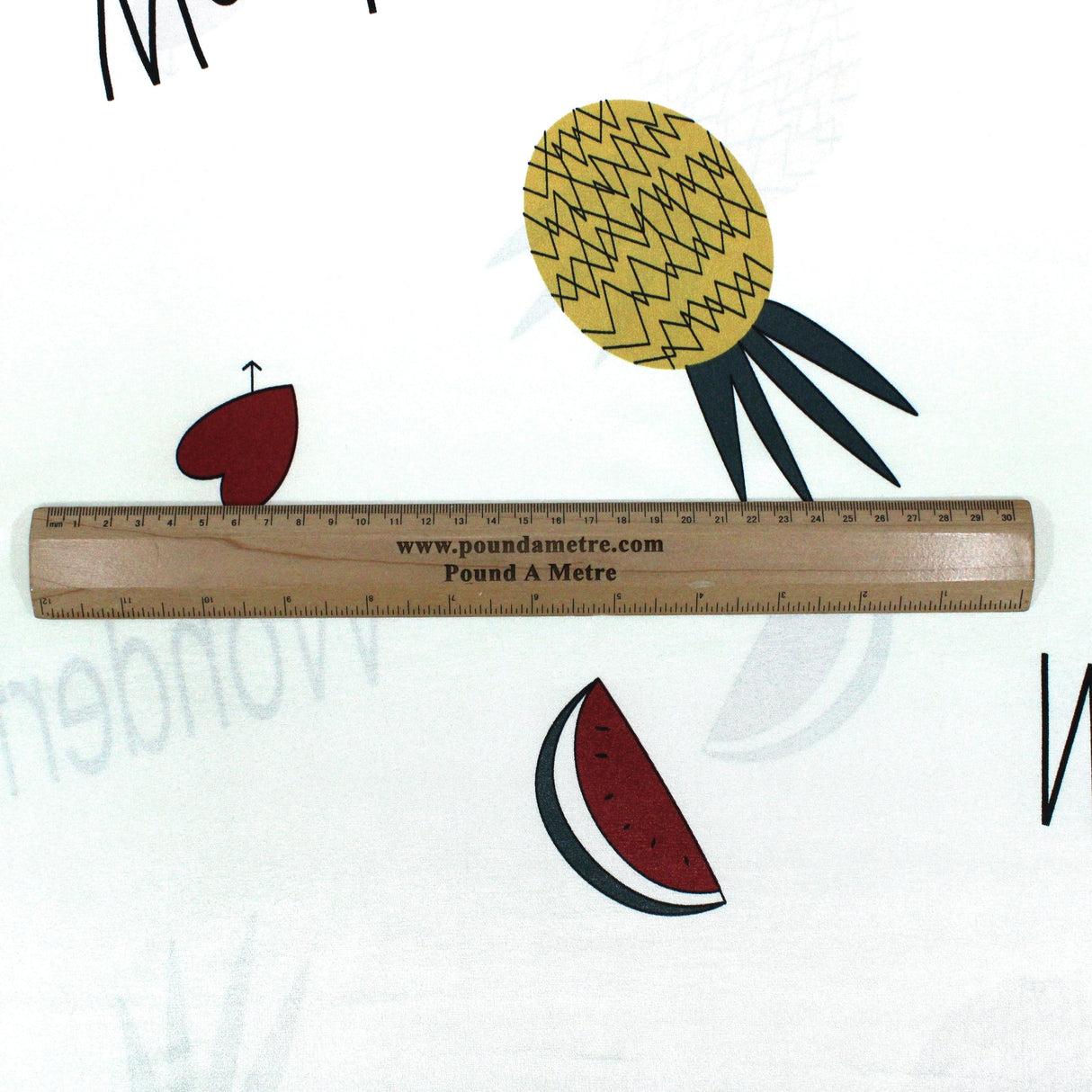 Pound A Metre 10 Metres Printed Silky Satin- 55" Wide (Pineapples)