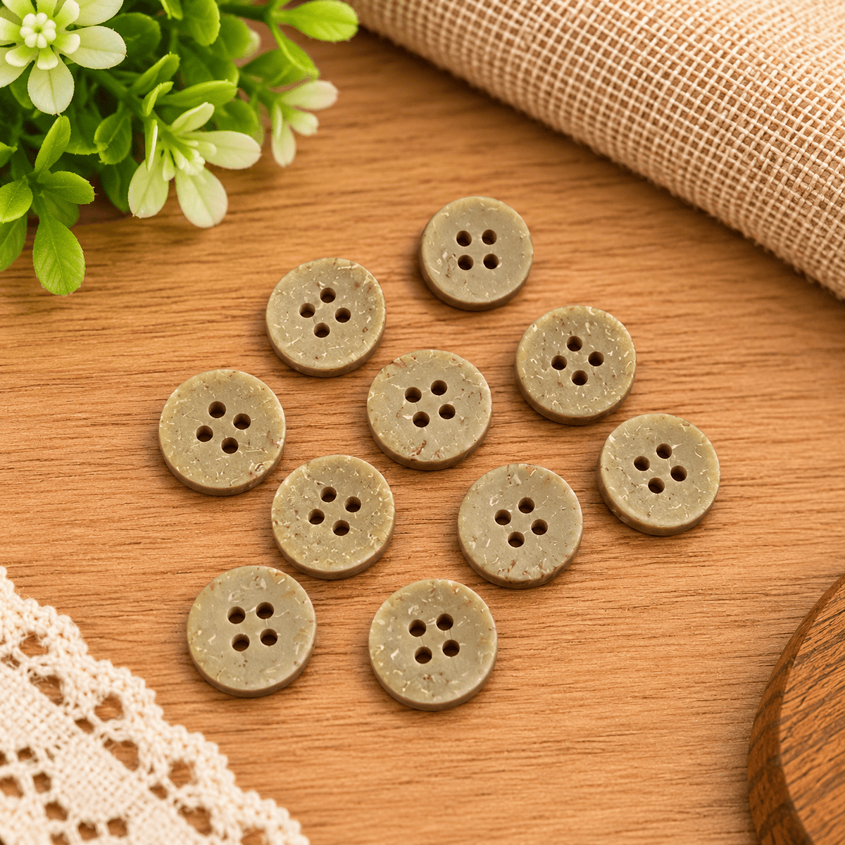 Pound A Metre 10 Piece Iridescent Pearl Effect Buttons – 2 Hole Sewing Buttons (Cardigan)