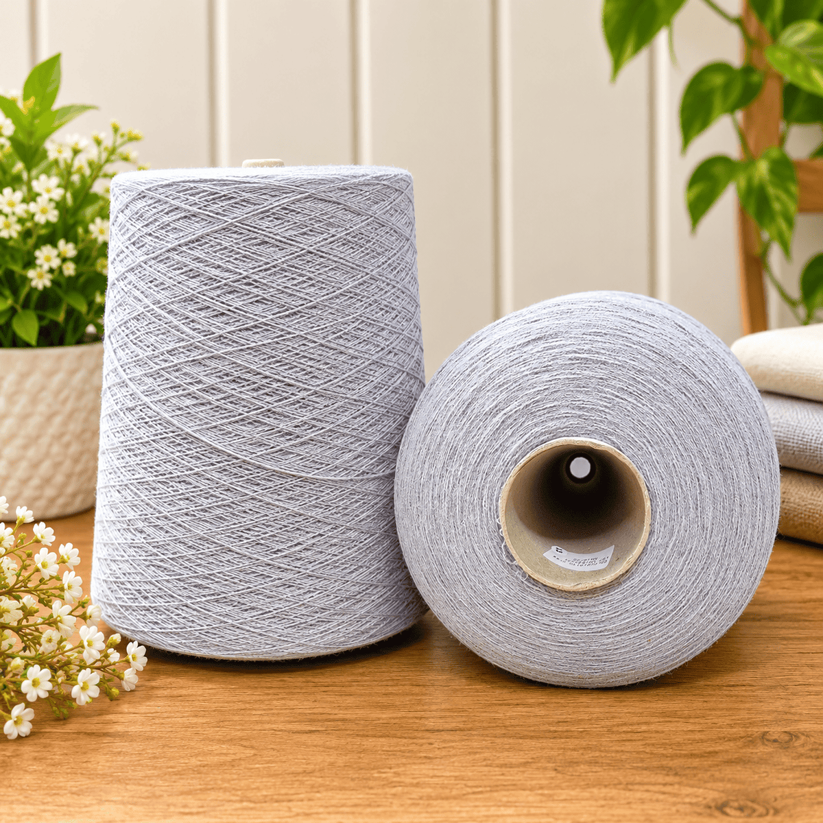 Pound A Metre 2/28Nm 100% High Bulk Acrylic Yarn 1.25KG Cone Machine Knitting (Grey)