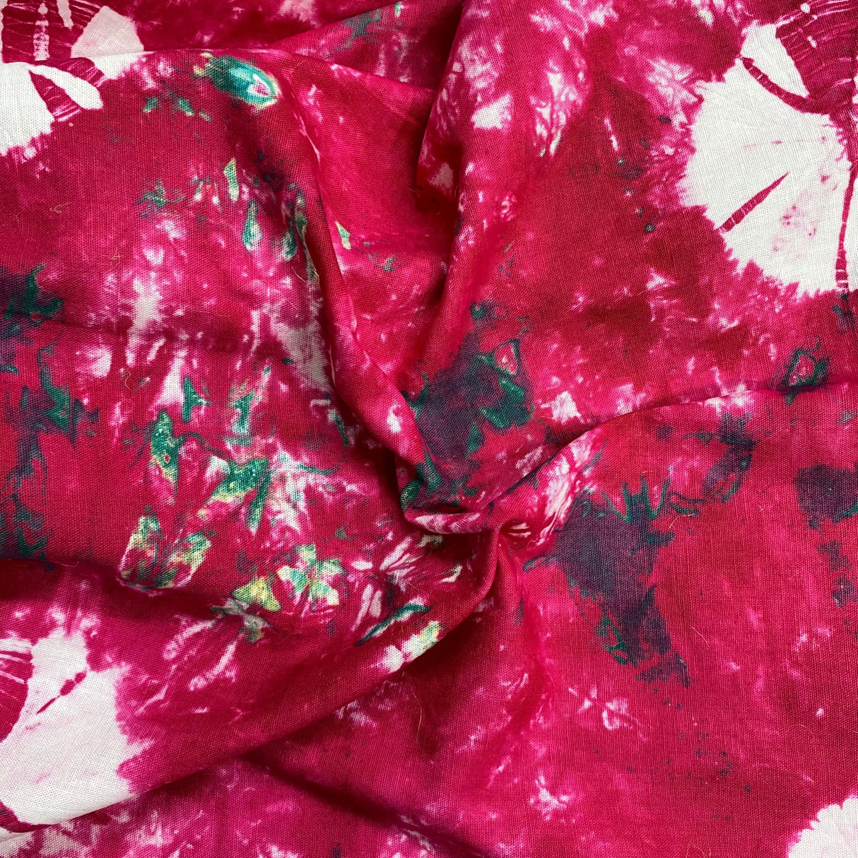 Pound A Metre 2.9 Metre Premium Tie Dye Cotton – 36” Wide - (Cerise)