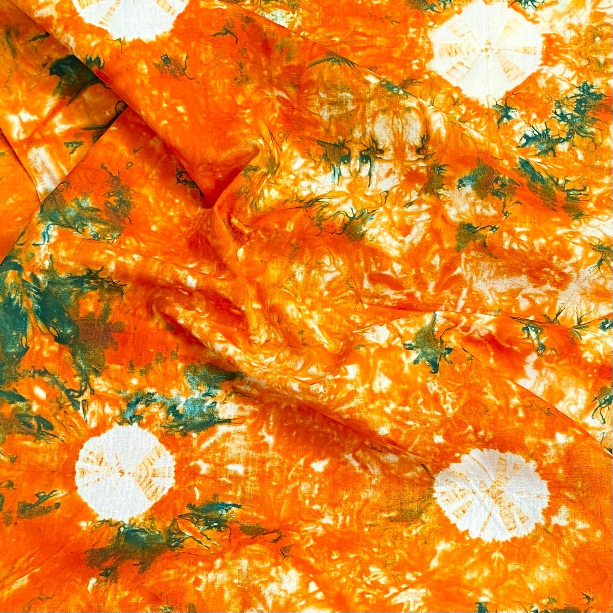 Pound A Metre 2.9 Metre Premium Tie Dye Cotton – 36” Wide - (Orange)