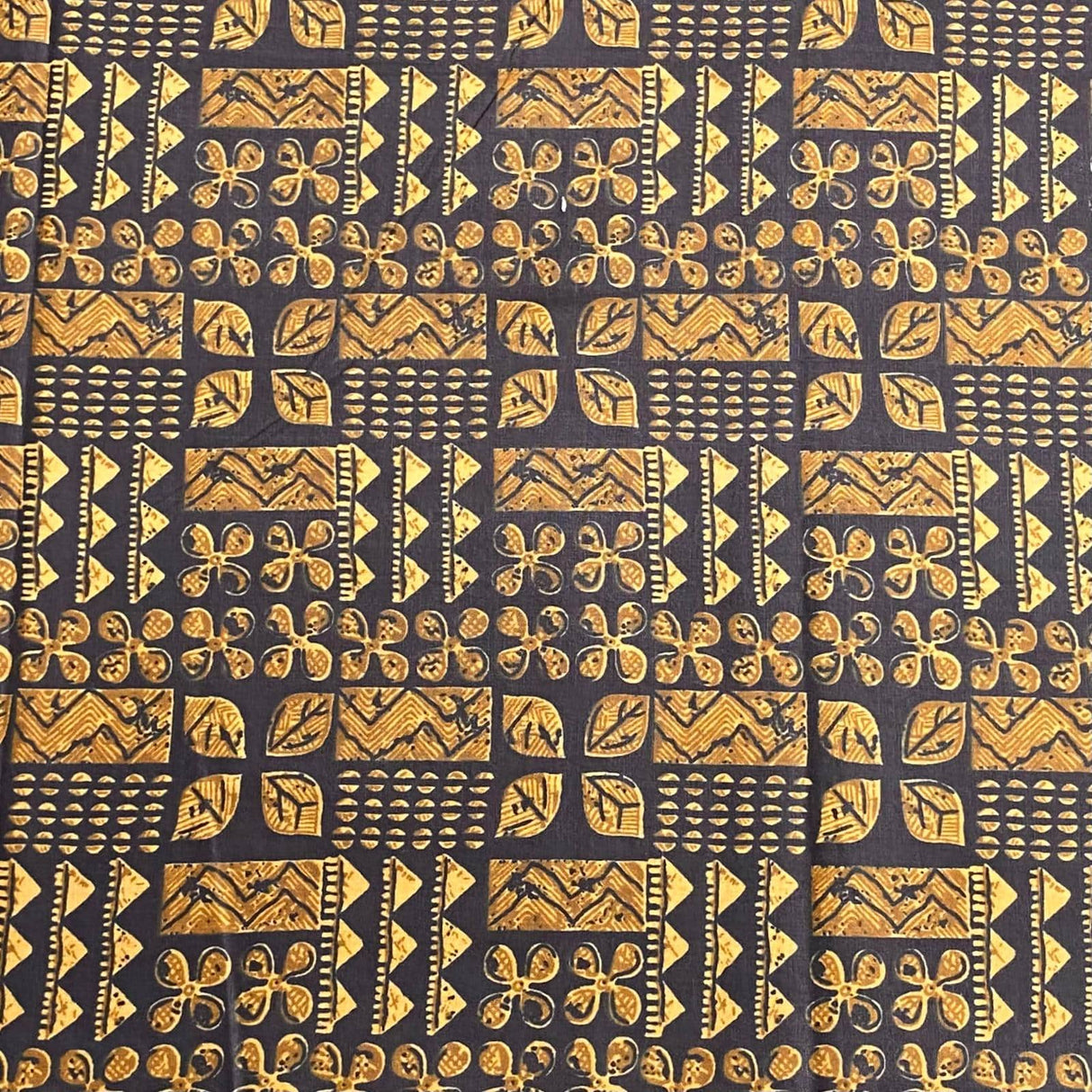 Pound A Metre 2.9 Metres Luxury Printed Cotton – 36" Wide- (Brown & Yellow)