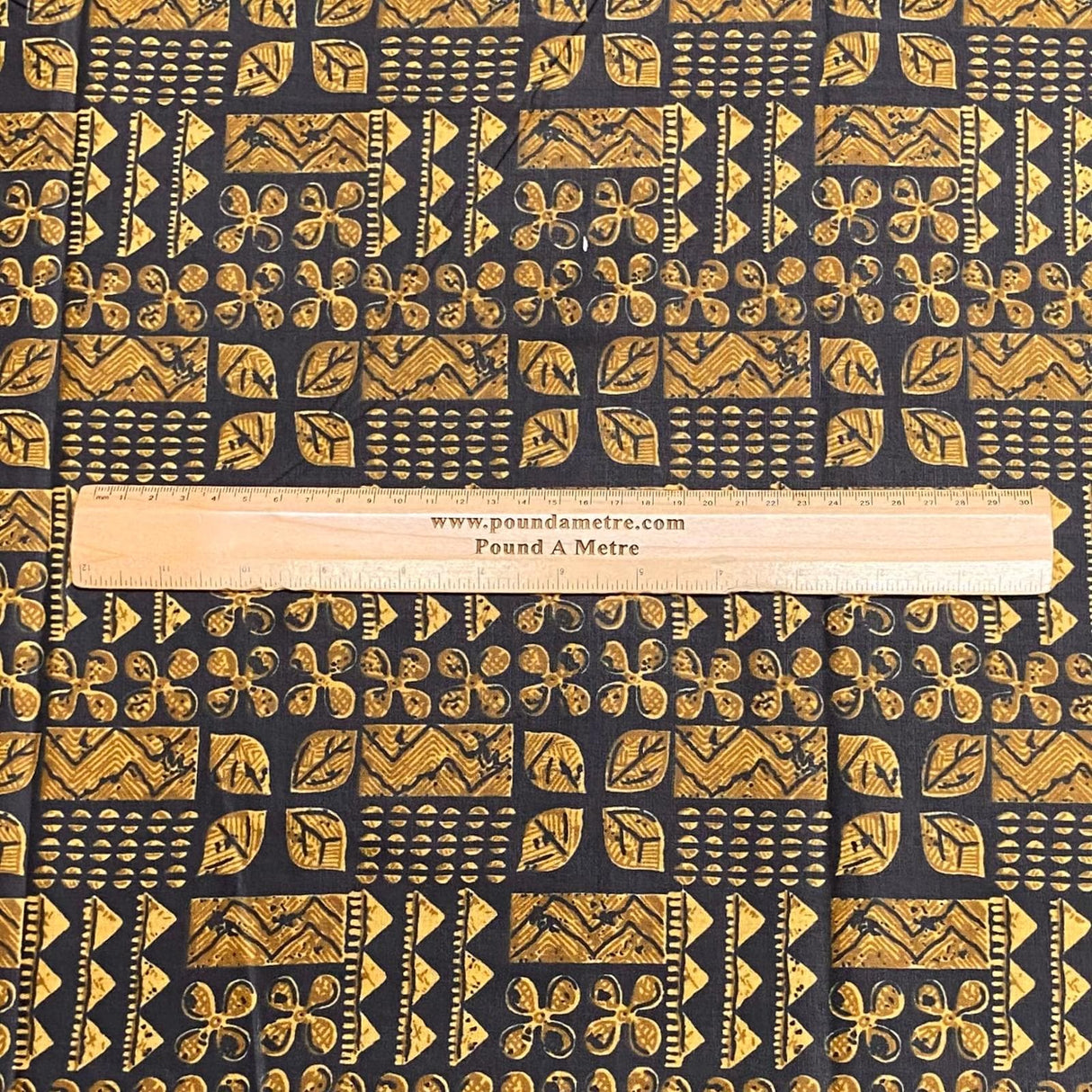 Pound A Metre 2.9 Metres Luxury Printed Cotton – 36" Wide- (Brown & Yellow)