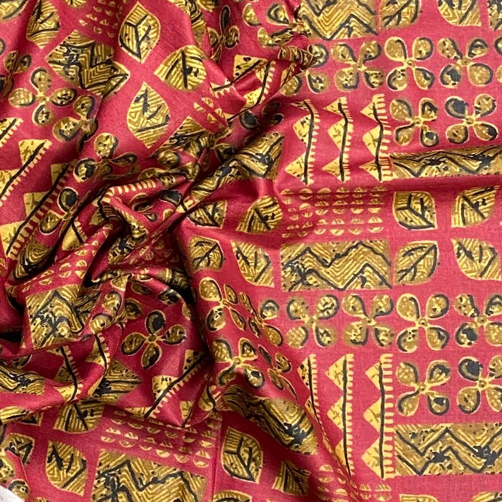 Pound A Metre 2.9 Metres Luxury Printed Cotton – 36" Wide- (Red & Yellow)