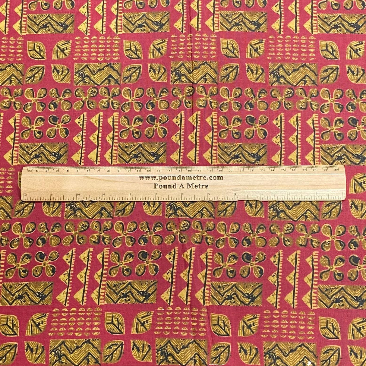 Pound A Metre 2.9 Metres Luxury Printed Cotton – 36" Wide- (Red & Yellow)