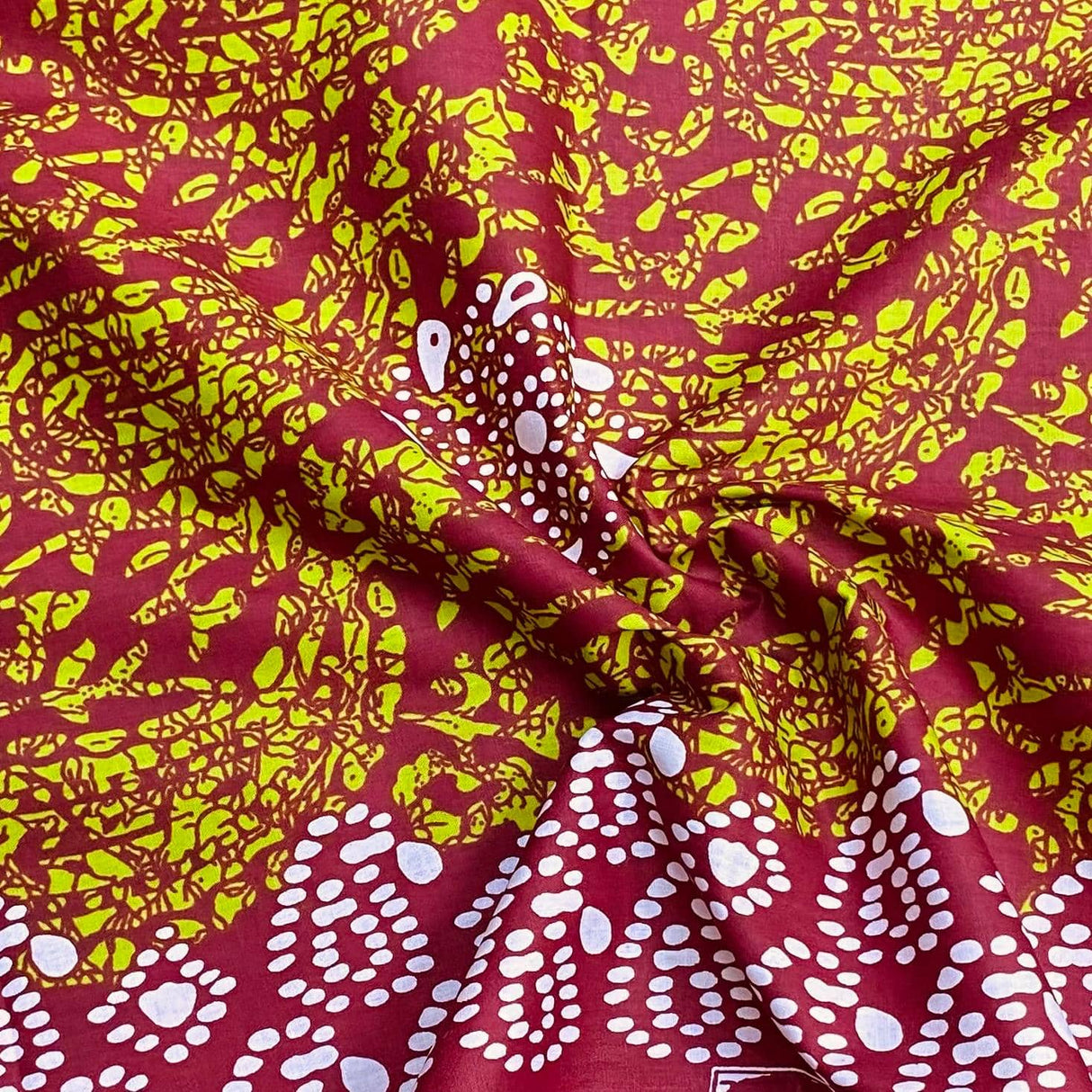 Pound A Metre 2.9 Metres Luxury Printed Cotton – 36" Wide- (Wine)