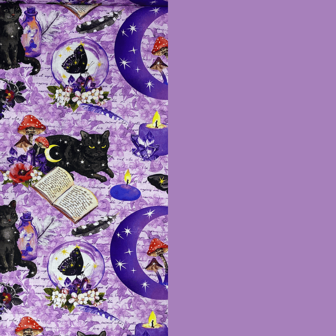 Pound A Metre 2 Metre Digitally Printed 100% Cotton Bundle- (Lilac Cats)