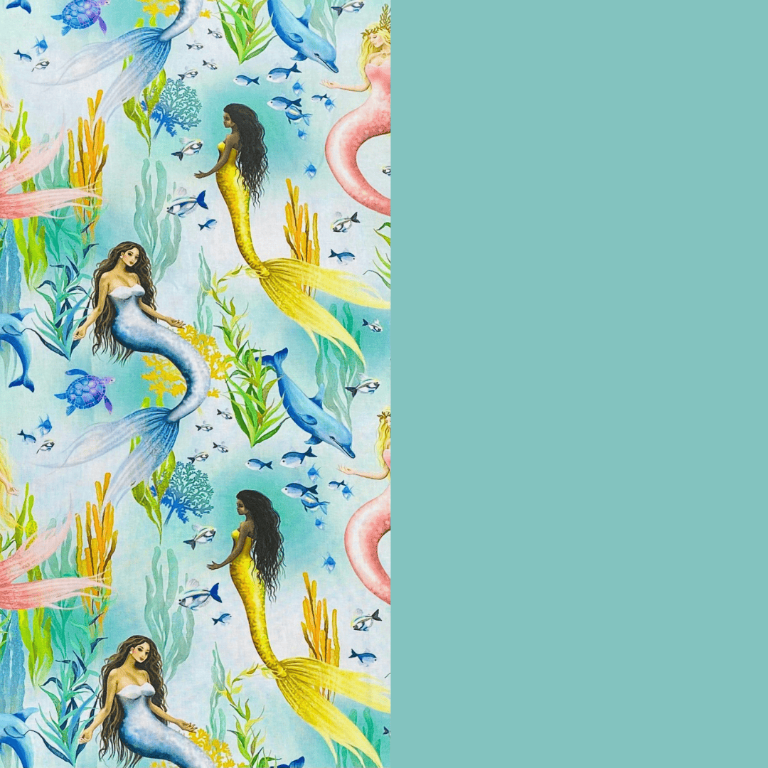 Pound A Metre 2 Metre Digitally Printed 100% Cotton Bundle- (Mermaid)