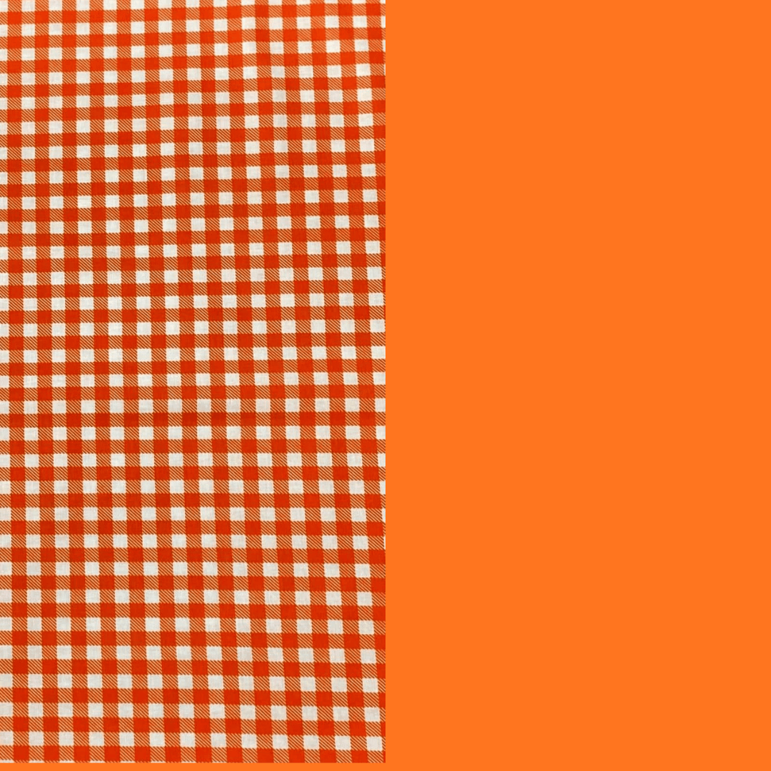 Pound A Metre 2 Metre Digitally Printed 100% Cotton Bundle- (Orange Checks)