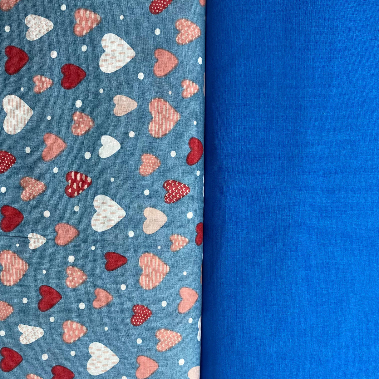 Pound A Metre 2 Piece Bundle Digitally Printed 100% Cotton- 45" Wide (Heart)