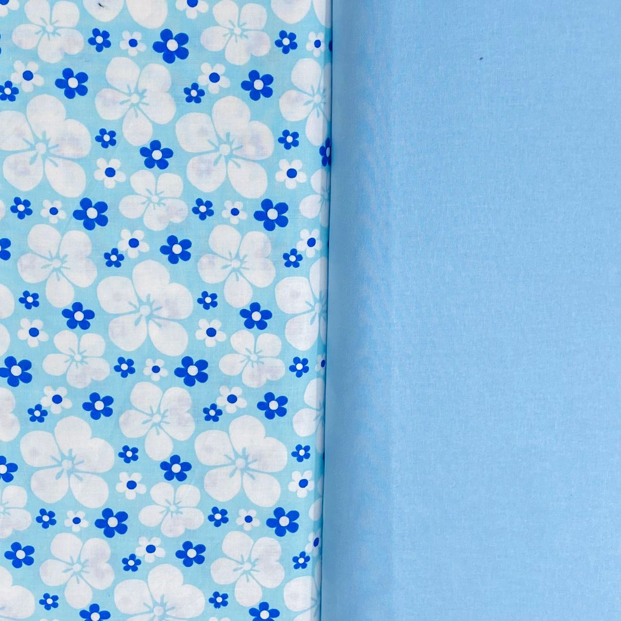 Pound A Metre 2 Piece Bundle Digitally Printed 100% Cotton- 45" Wide (Sky Flower)