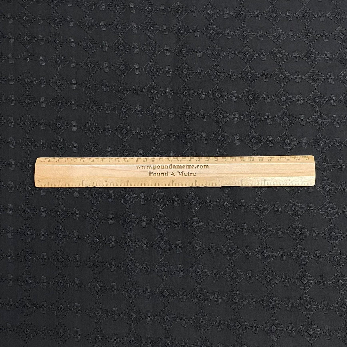 Pound A Metre 3 Metres 3 Metre Broderie Anglaise Floral Cotton - 45" Wide (Black)