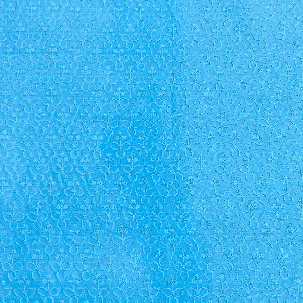 Pound A Metre 3 Metres 3 Metre Broderie Anglaise Floral Cotton - 45" Wide (Blue)