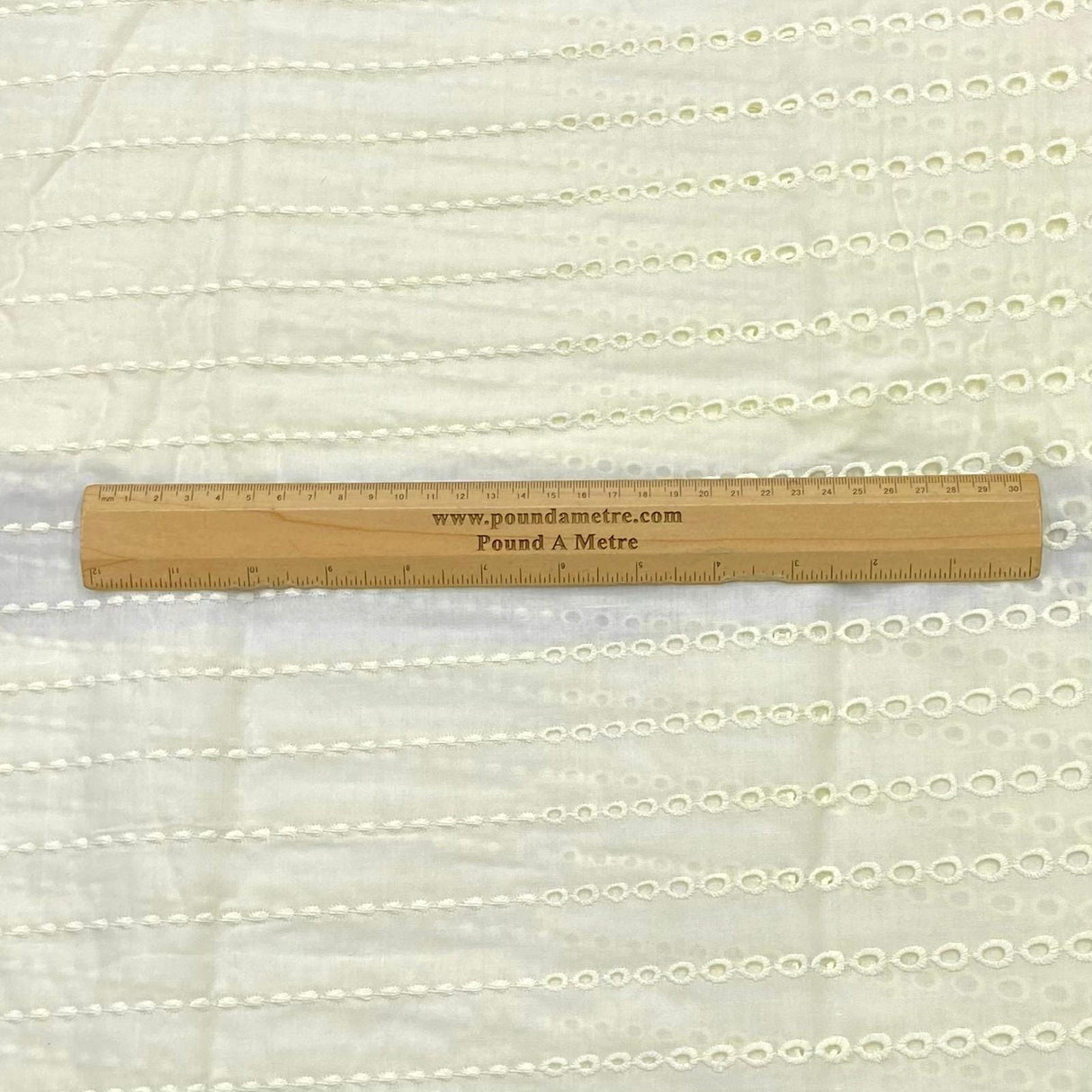 Pound A Metre 3 Metre 3 Metre Broderie Anglaise Floral Cotton - 45" Wide (Cream)