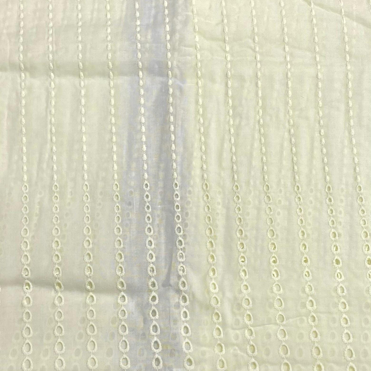 Pound A Metre 3 Metre 3 Metre Broderie Anglaise Floral Cotton - 45" Wide (Cream)