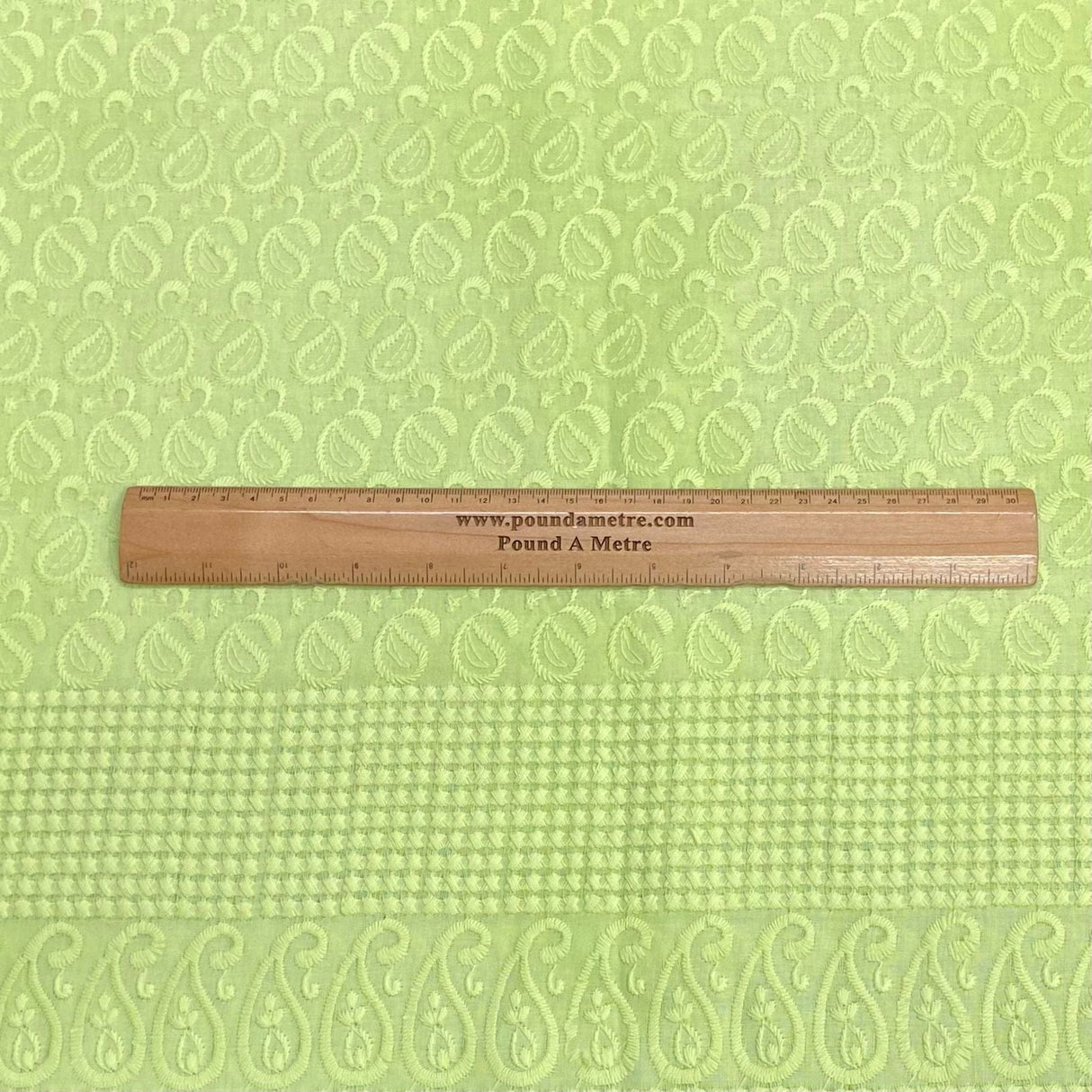 Pound A Metre 3 Metres 3 Metre Broderie Anglaise Floral Cotton - 45" Wide (Green)