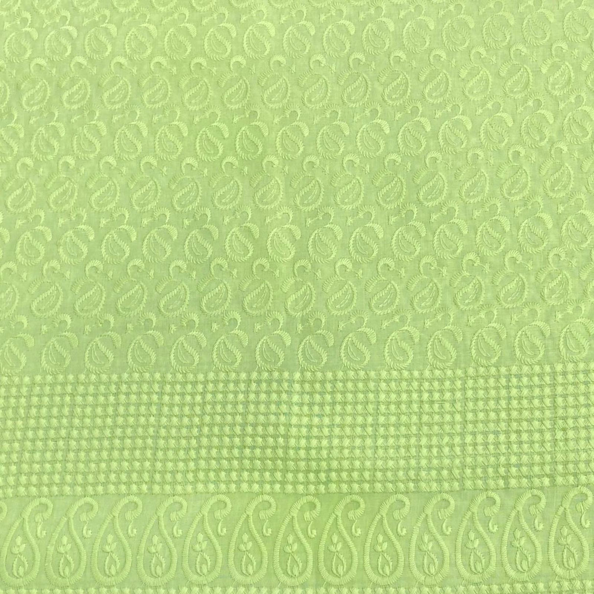Pound A Metre 3 Metres 3 Metre Broderie Anglaise Floral Cotton - 45" Wide (Lime) (EOL)