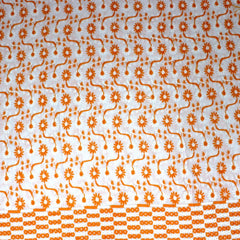 3 Metre Broderie Anglaise Floral Cotton - 45" Wide (Orange & White) - Pound A Metre