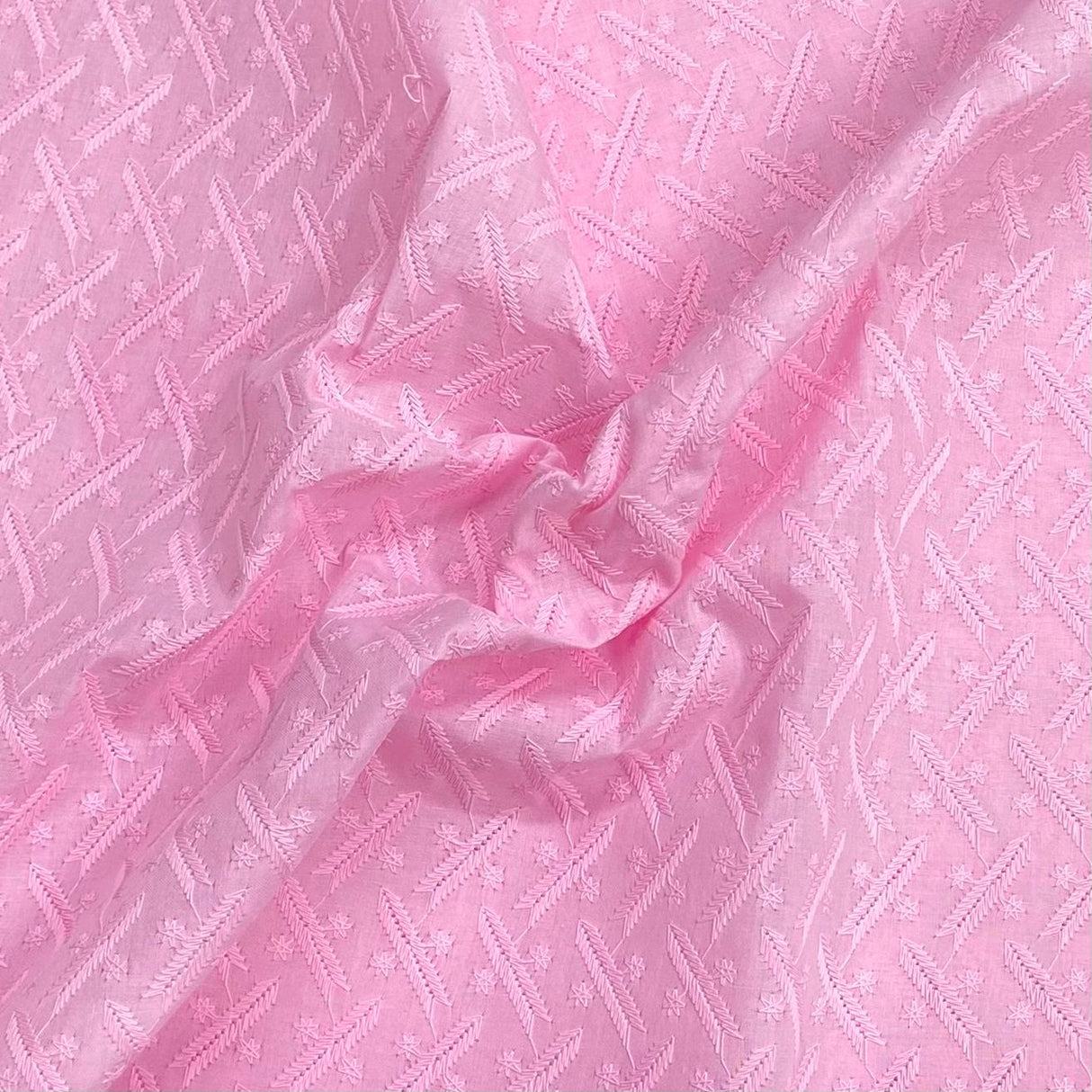 Pound A Metre 3 Metres 3 Metre Broderie Anglaise Floral Cotton - 45" Wide (Pink) (EOL)