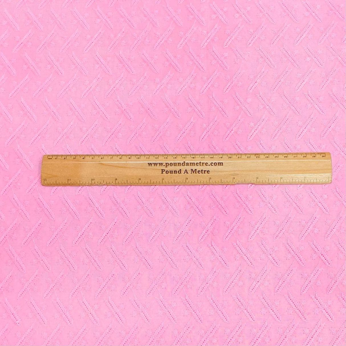 Pound A Metre 3 Metres 3 Metre Broderie Anglaise Floral Cotton - 45" Wide (Pink)