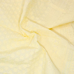 3 Metre Broderie Anglaise Floral Cotton - 45" Wide (Yellow) - Pound A Metre