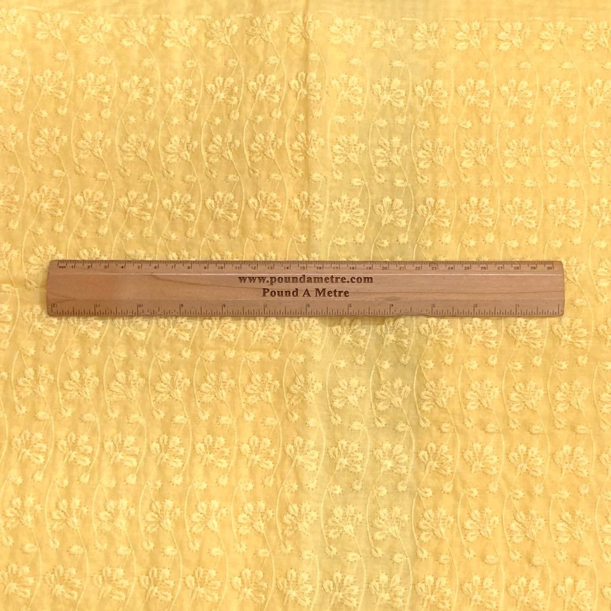 Pound A Metre 3 Metre 3 Metre Broderie Anglaise Floral Cotton - 45" Wide (Yellow)