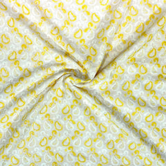 3 Metre Broderie Anglaise Floral Cotton - 45" Wide (Yellow & White) - Pound A Metre