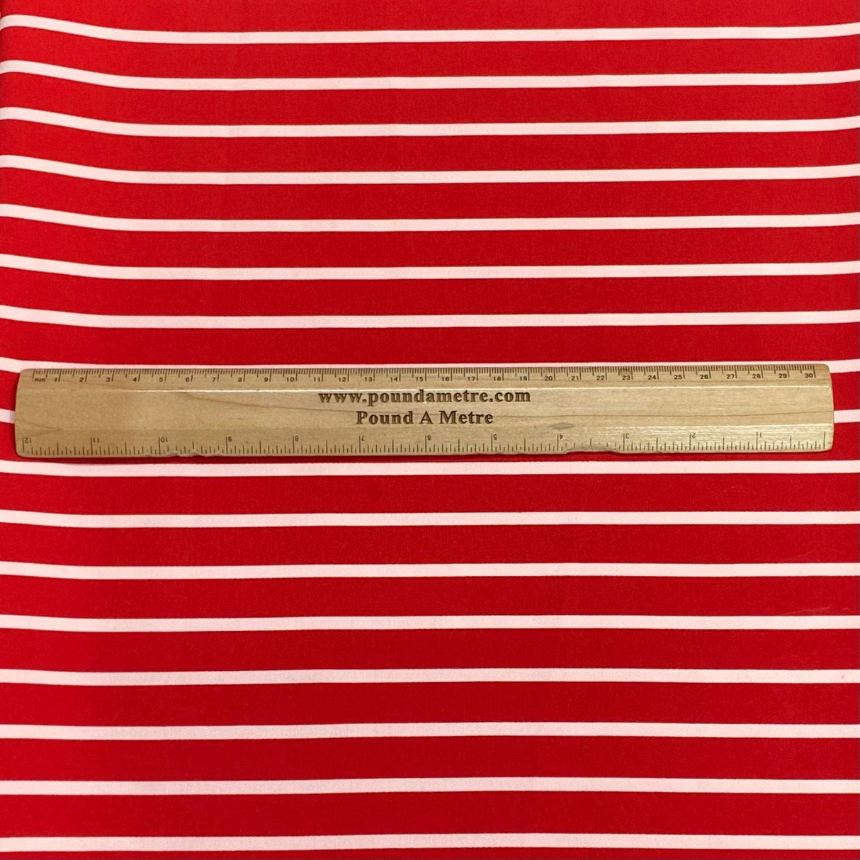 Pound A Metre 3 Metres 3 Metre Dressmaking Printed Crepe 55" wide (Red & White)