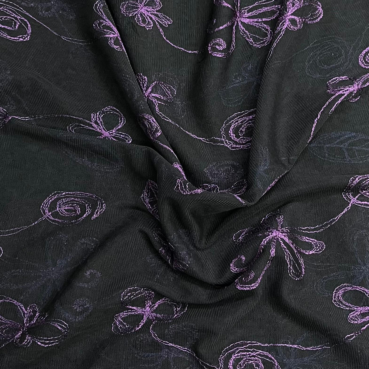 Pound A Metre 3 Metre Luxurious Soft Mesh Jersey - 55" (Night Crawler)