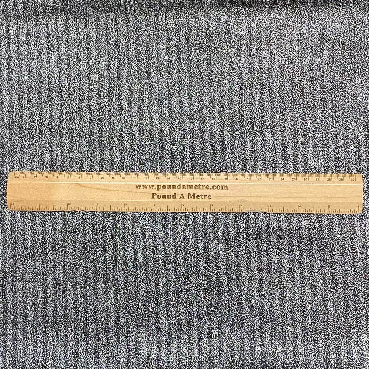 Pound A Metre 3 Metres 3 Metre Luxurious Soft Metallic Ribbed Jersey - 55"- (Black)