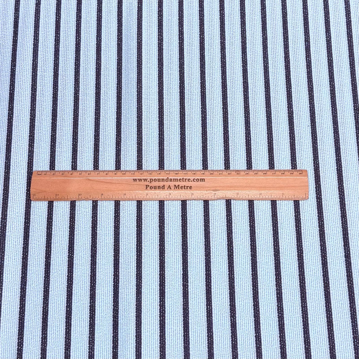 Pound A Metre 3 Metres 3 Metre Luxurious Soft Printed Ribbed Jersey - 55"- (Sky & Black)