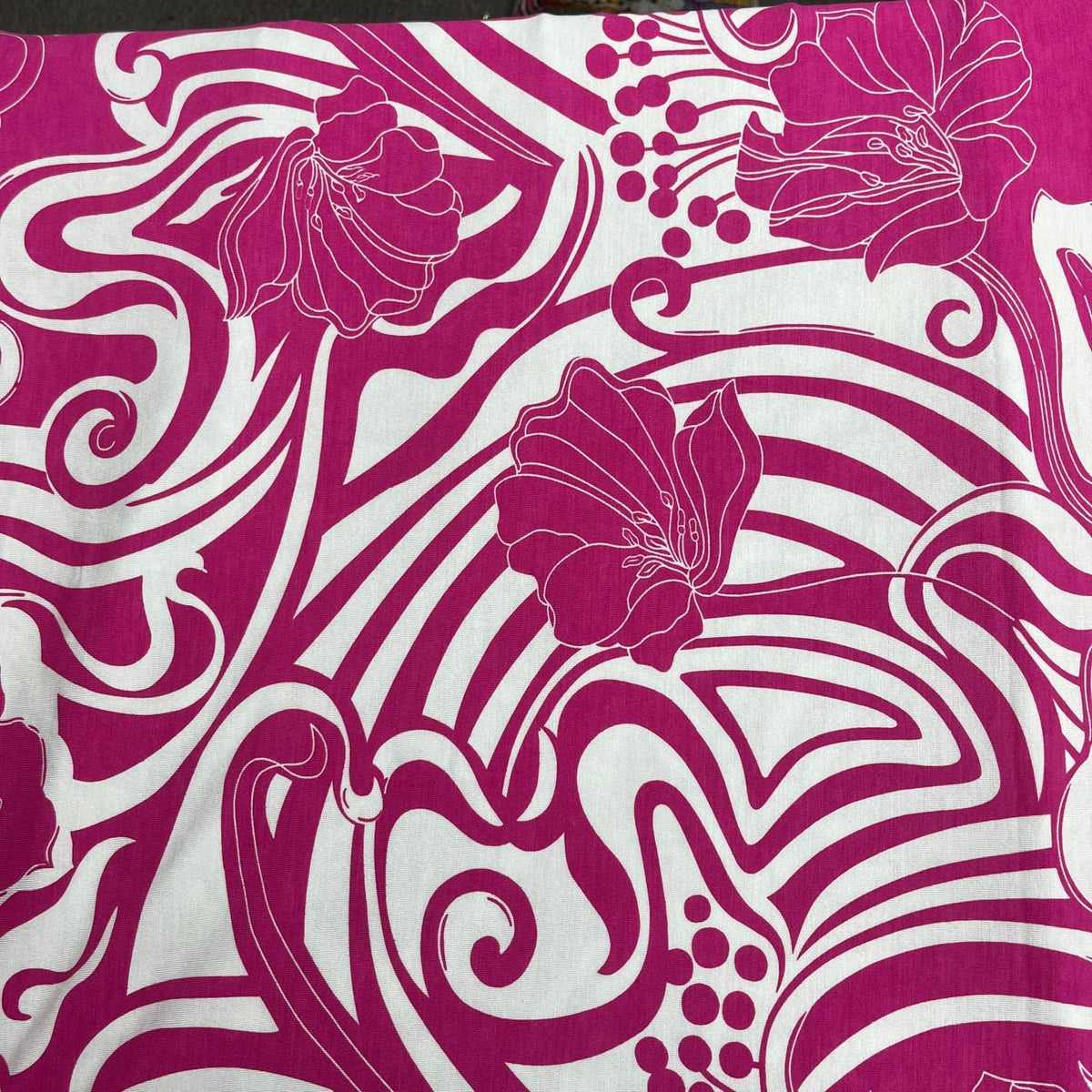 Pound A Metre 3 Metre Luxurious Soft Printed Viscose Jersey - 55"- (Pink & White)