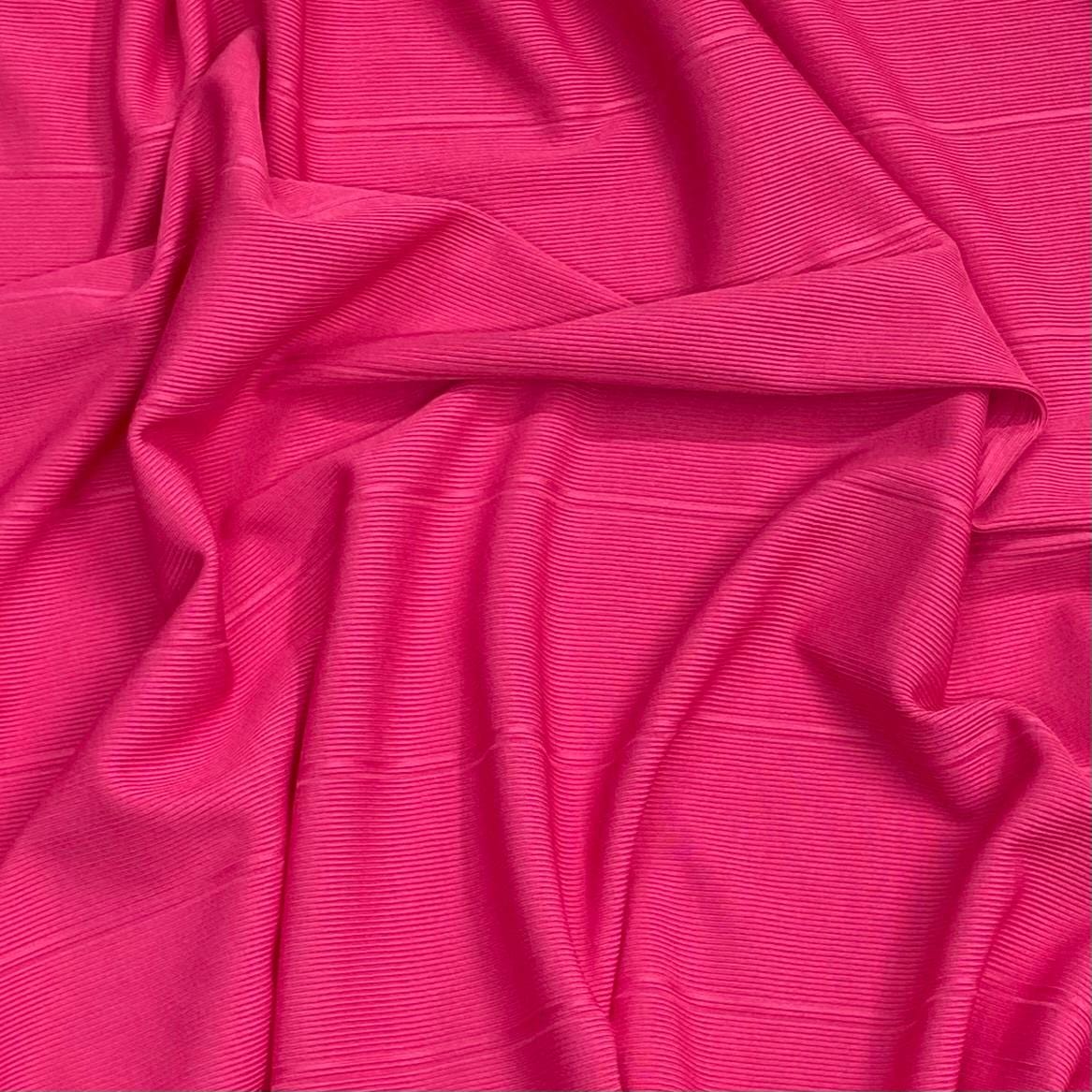 Pound A Metre 3 Metres 3 Metre Luxurious Soft Ribbed Jersey - 55" (Bright Pink)