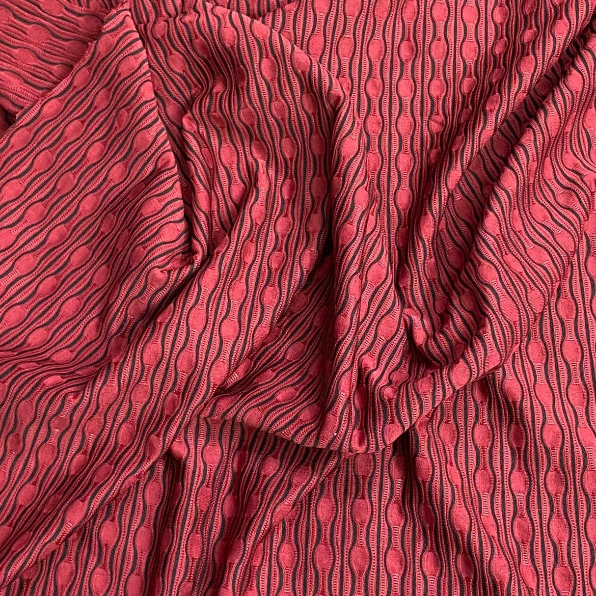 Pound A Metre 3 Metres 3 Metre Luxurious Soft Ribbed Jersey - 55"- (Maroon)