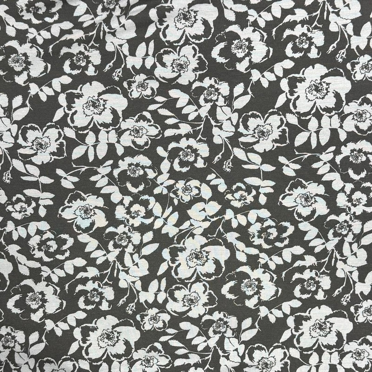 Pound A Metre 3 Metres 3 Metre Luxurious Soft Viscose Jersey - 55"- (Black Rose)