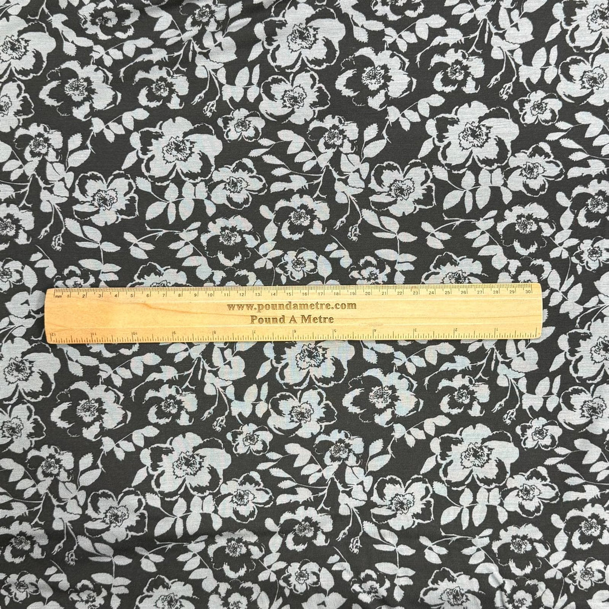 Pound A Metre 3 Metres 3 Metre Luxurious Soft Viscose Jersey - 55"- (Black Rose)