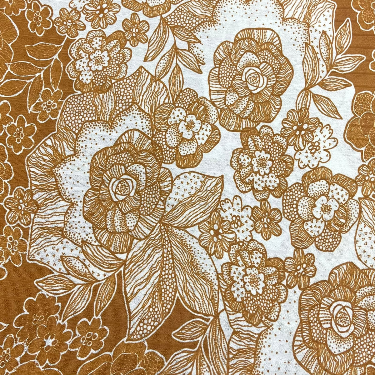 Pound A Metre 3 Metre Luxurious Soft Viscose Jersey - 55"- (Gold Flower)