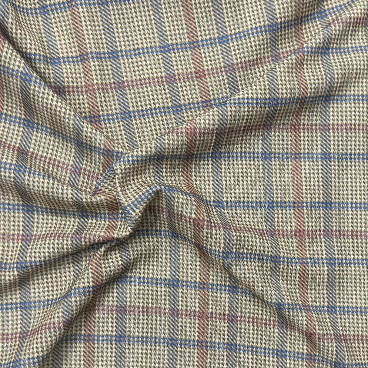 Pound A Metre 3 Metres 3 Metre Luxurious Soft Viscose Jersey - 55"- (Green Checks)