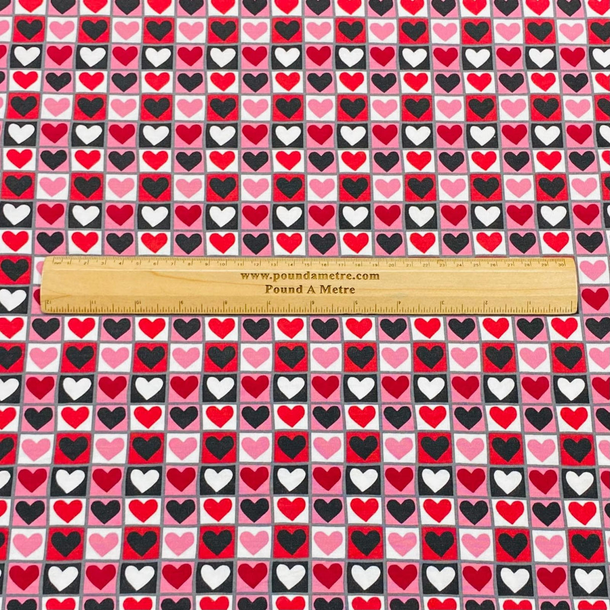 Pound A Metre 3 Metre Luxurious Soft Viscose Jersey - 55"- (Heart)