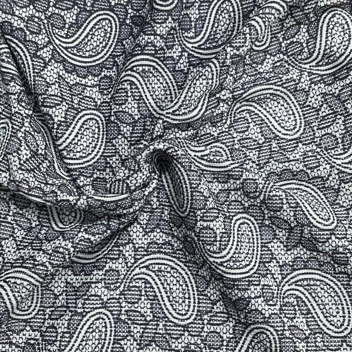 Pound A Metre 3 Metre Luxurious Soft Viscose Jersey - 55"- (Paisley)
