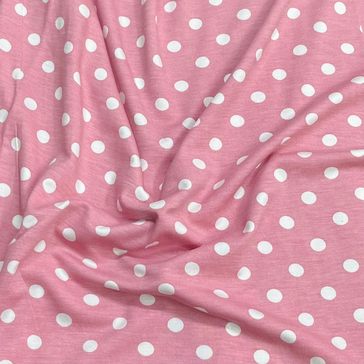 Pound A Metre 3 Metre Luxurious Soft Viscose Jersey - 55"- (Polka Dot)