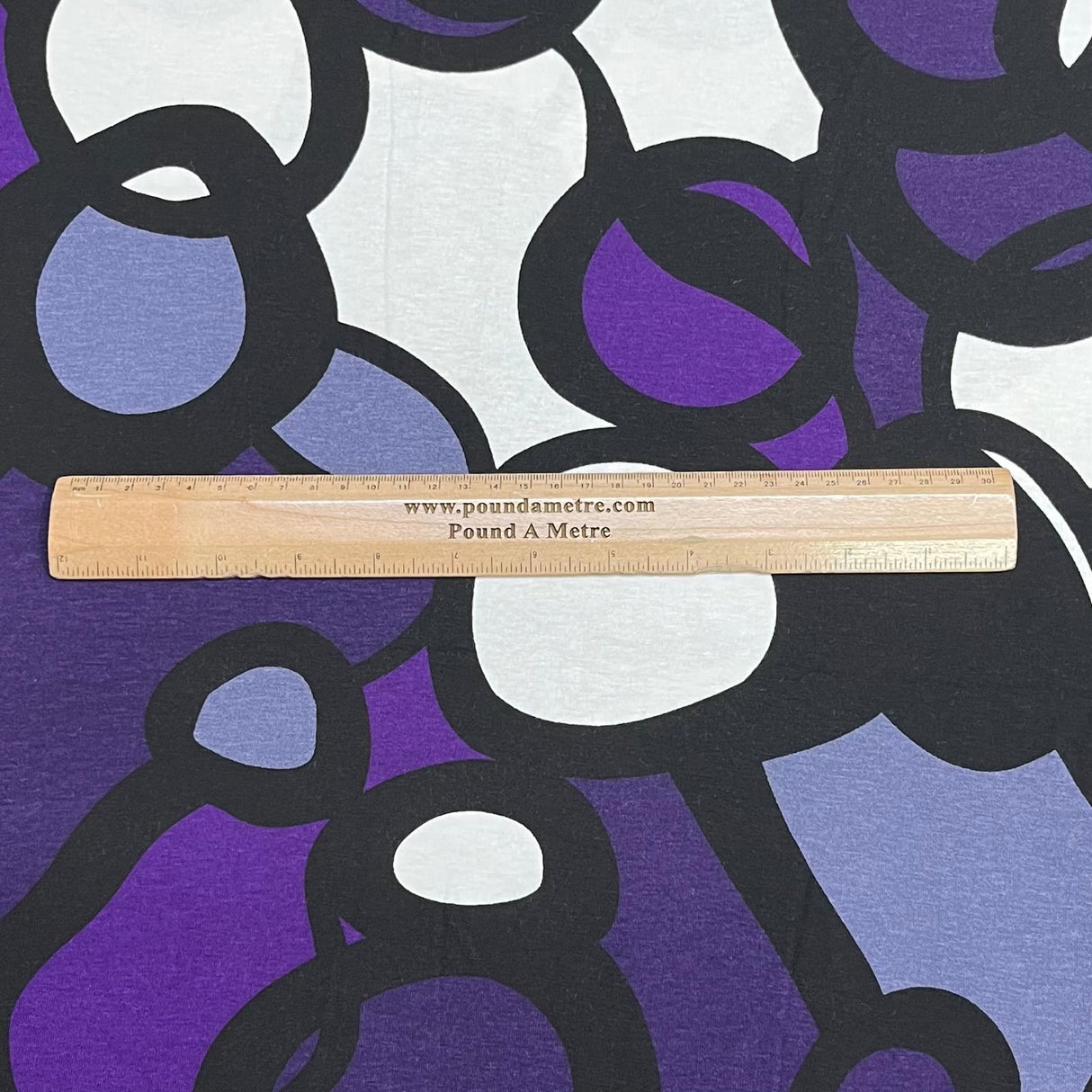 Pound A Metre 3 Metre Luxurious Soft Viscose Jersey - 55"- (Purple Circle)
