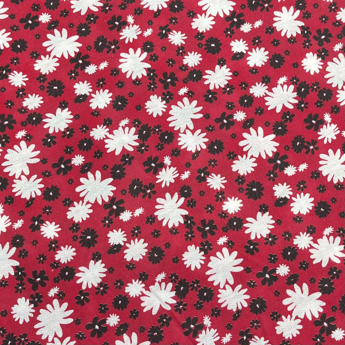 Pound A Metre 3 Metre Luxurious Soft Viscose Jersey - 55"- (Red Flower)