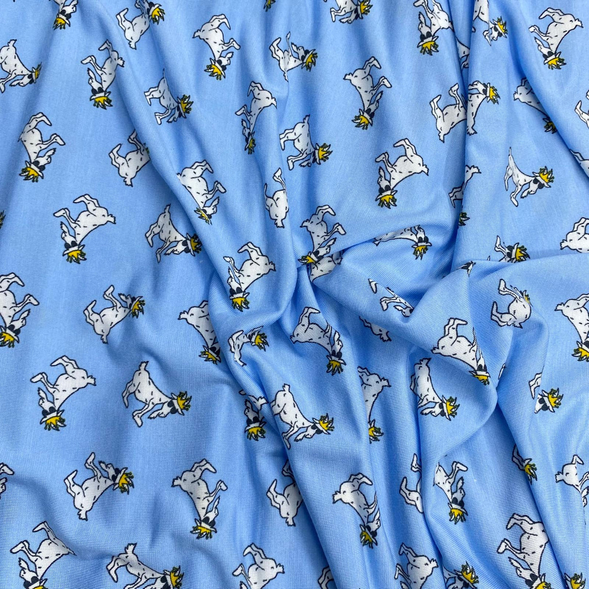Pound A Metre 3 Metres 3 Metre Luxurious Soft Viscose Jersey - 55"- (Sky Goat)