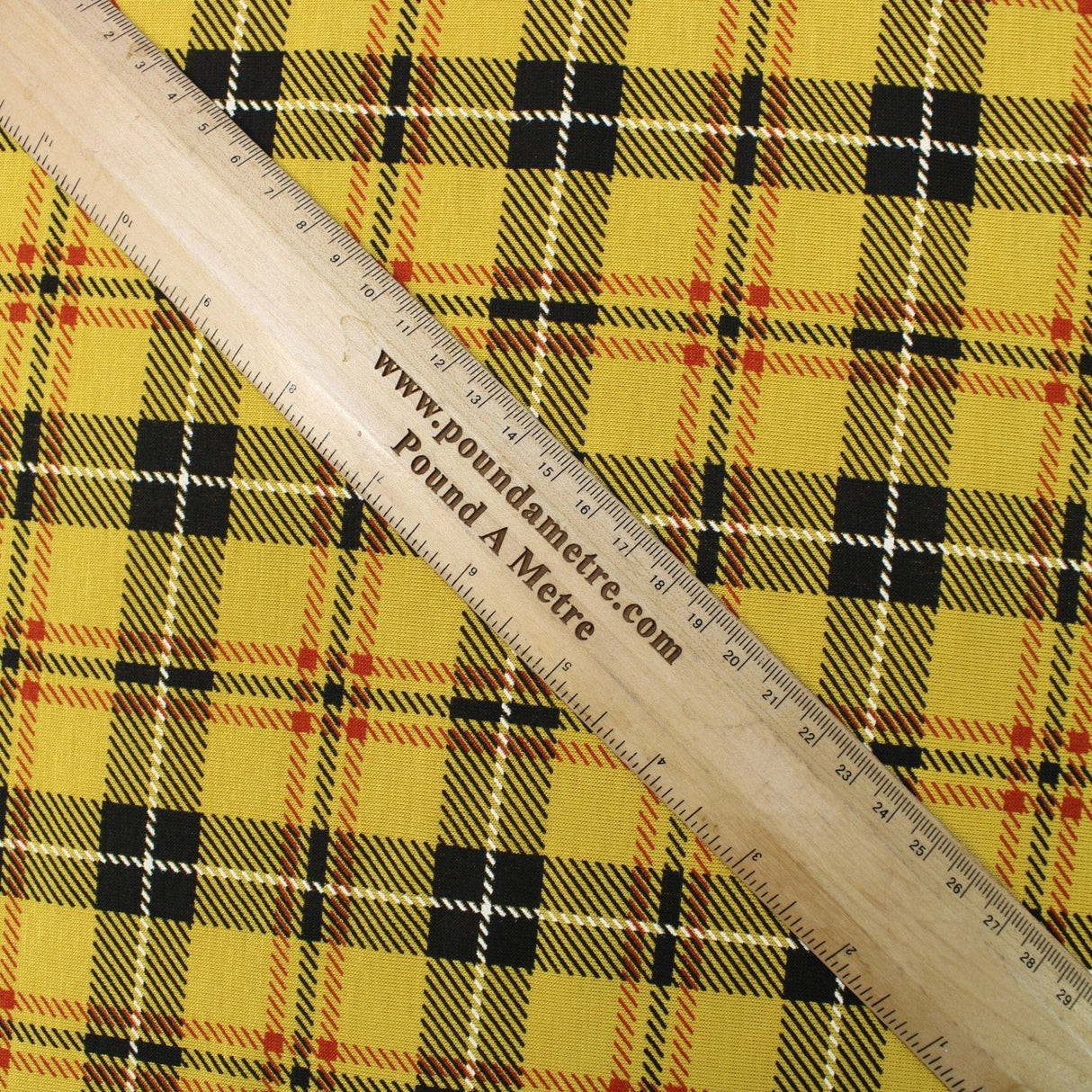 Pound A Metre 3 Metre Luxurious Soft Viscose Jersey - 55"- (Yellow Checks)